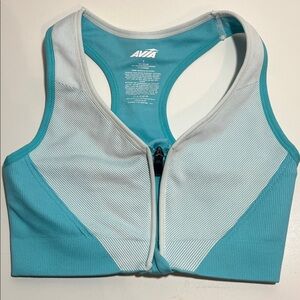 NWOT Avia Women's Aqua and White Sports Bra size Large